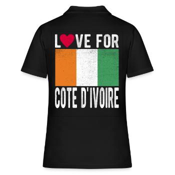 Côte d’Ivoire Souvenir - Polo Femme - noir - Dos - Ailine (174cm)