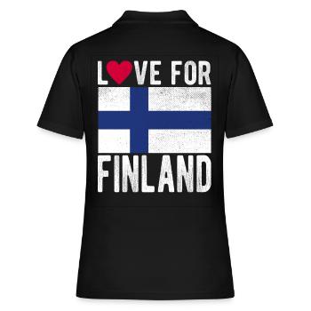 Finlande Souvenir - Polo Femme - noir - Dos - Ailine (174cm)