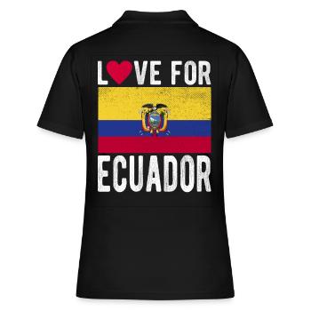 Ecuador Souvenir - Frauen Polo Shirt - Schwarz - Hinten - Ailine (174cm)