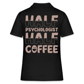 Moitié psychologue Moitié café - Polo Femme - noir - Dos - Ailine (174cm)