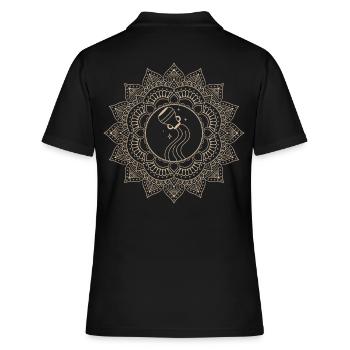 Wassermann Sternzeichen Mandala - Frauen Polo Shirt - Schwarz - Hinten - Ailine (174cm)