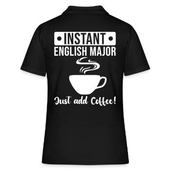 Englisch Abschluss - Frauen Polo Shirt - Schwarz - Hinten - Ailine (174cm)