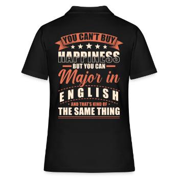 Englisch Abschluss - Frauen Polo Shirt - Schwarz - Hinten - Ailine (174cm)