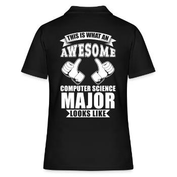 Computer Science Degree - Women's Polo Shirt - black - Back - Ailine (174cm)