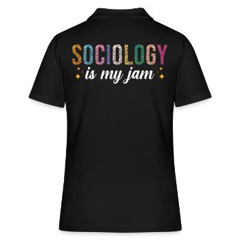 La sociologie est ma passion - Polo Femme - noir - Dos - Ailine (174cm)