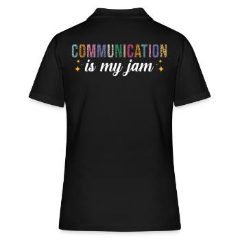 La communication est ma passion - Polo Femme - noir - Dos - Ailine (174cm)