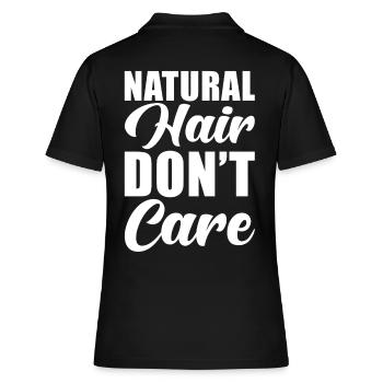 Natürliches Haar Spruch - Frauen Polo Shirt - Schwarz - Hinten - Ailine (174cm)