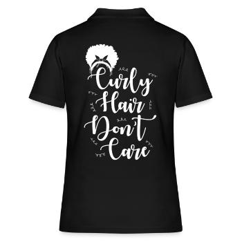 Je me fiche des cheveux bouclés - Polo Femme - noir - Dos - Ailine (174cm)
