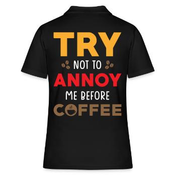 Kaffee Morgen - Frauen Polo Shirt - Schwarz - Hinten - Ailine (174cm)