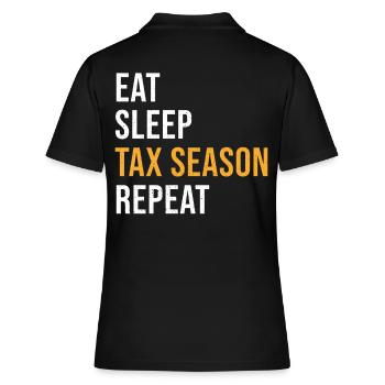 Buchhalter Spruch Steuersaison - Frauen Polo Shirt - Schwarz - Hinten - Ailine (174cm)