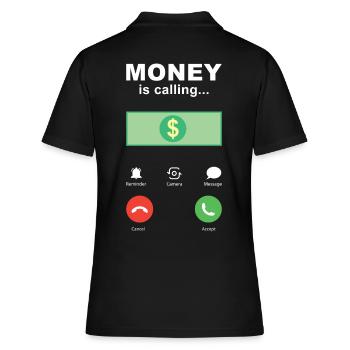 Buchhalter Spruch Geld ruft an - Frauen Polo Shirt - Schwarz - Hinten - Ailine (174cm)