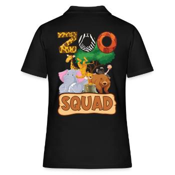 Zoo Group Design - Zoo Animals - Zoo Squad - Women's Polo Shirt - black - Back - Ailine (174cm)