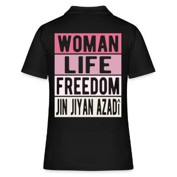 Femme Vie Liberté Jin Jiyan Azadî - Polo Femme - noir - Dos - Ailine (174cm)