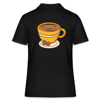 Tasse à café Cappuccino - Polo Femme - noir - Dos - Ailine (174cm)