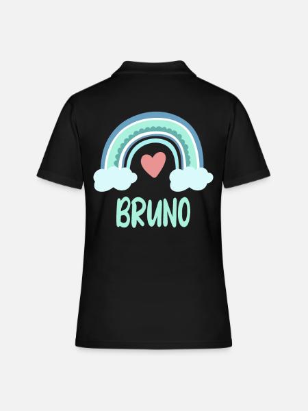 Bruno Name Regenbogen Baby - Frauen Polo Shirt - Schwarz