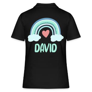 David Nom Rainbow Baby - Polo Femme - noir - Dos - Ailine (174cm)