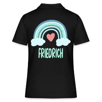 Friedrich Name Rainbow Baby - Women's Polo Shirt - black - Back - Ailine (174cm)