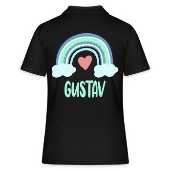 Gustav Name Rainbow Baby - Women's Polo Shirt - black - Back - Ailine (174cm)