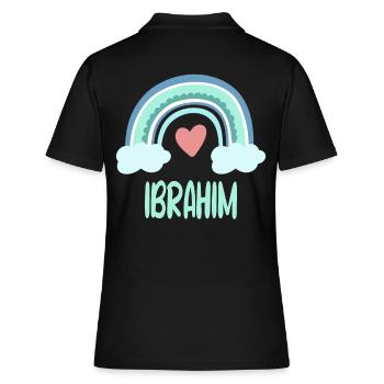 Ibrahim Name Regenbogen Baby - Frauen Polo Shirt - Schwarz - Hinten - Ailine (174cm)