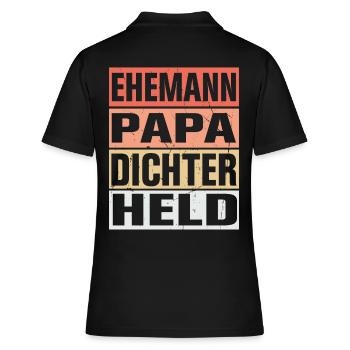Dichter Vater Ehemann Held - Frauen Polo Shirt - Schwarz - Hinten - Ailine (174cm)