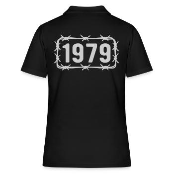 Geburtstag Jahrgang 1979 Stacheldraht - Frauen Polo Shirt - Schwarz - Hinten - Ailine (174cm)