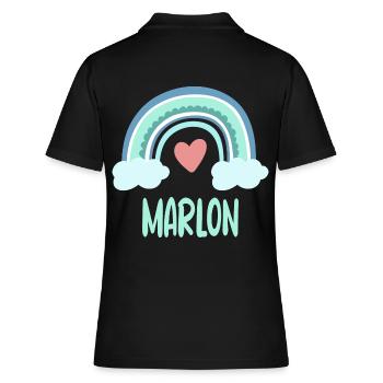 Marlon Name Rainbow Baby - Women's Polo Shirt - black - Back - Ailine (174cm)
