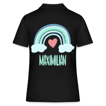 Maximilian Name Rainbow Baby - Women's Polo Shirt - black - Back - Ailine (174cm)