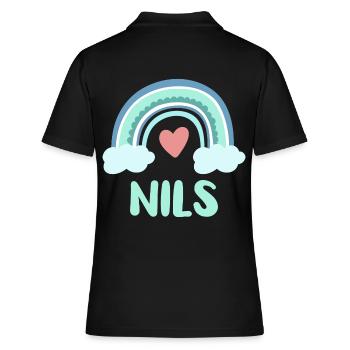 Nils Nom Rainbow Baby - Polo Femme - noir - Dos - Ailine (174cm)