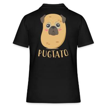 Funny Cute Dog Pug Potato T-Shirt - Polo Femme - noir - Dos - Ailine (174cm)