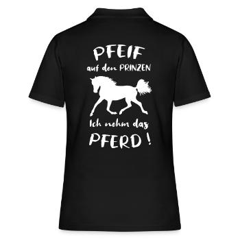 Whistle at the prince, I take the horse, saying - Women's Polo Shirt - black - Back - Ailine (174cm)
