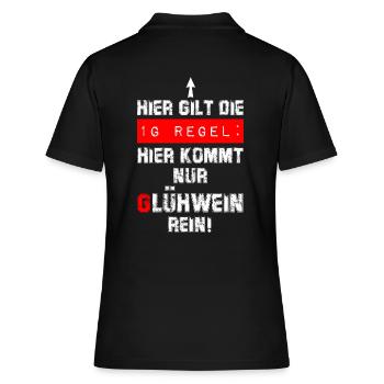 Glühwein - 1G - Regel ! - Frauen Polo Shirt - Schwarz - Hinten - Ailine (174cm)