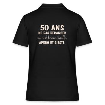 50 ans anniversaire - Polo Femme - noir - Dos - Ailine (174cm)