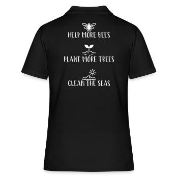 Jour de la Terre pour le paysage marin de Save Bees Trees - Save The Planet - Polo Femme - noir - Dos - Ailine (174cm)