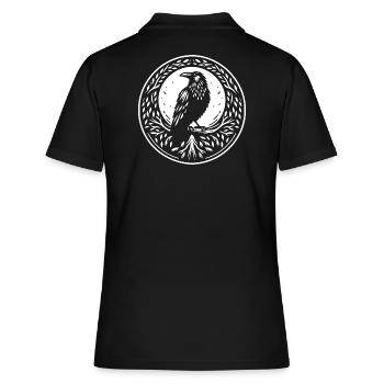 Rabe keltisch rund - Frauen Polo Shirt - Schwarz - Hinten - Ailine (174cm)