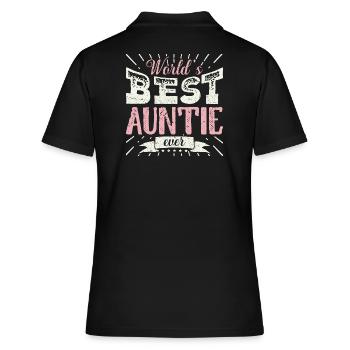 Womens Cool Aunt Gift T Shirt World's Best Auntie - Frauen Polo Shirt - Schwarz - Hinten - Ailine (174cm)