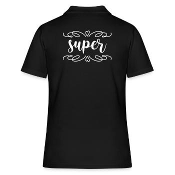 super - Frauen Polo Shirt - Schwarz - Hinten - Ailine (174cm)