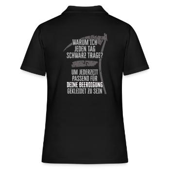 Für Goths & alle, die gerne schwarz tragen - Frauen Polo Shirt - Schwarz - Hinten - Ailine (174cm)
