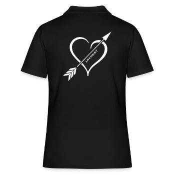 Bogenschießen Bogenparcours Bogenschütze - Frauen Polo Shirt - Schwarz - Hinten - Ailine (174cm)