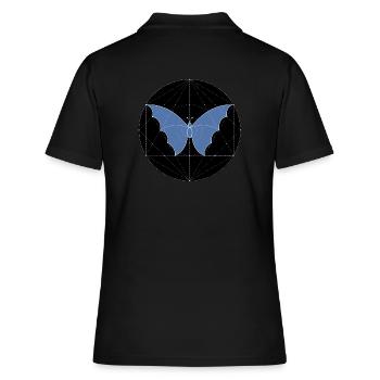 Géométrie sacrée papillon - Polo Femme - noir - Dos - Ailine (174cm)