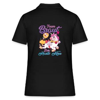 Team Braut Einhorn Der harte Kern - Frauen Polo Shirt - Schwarz - Hinten - Ailine (174cm)