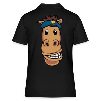 Déploiement de chevaux de police Travail d’officier de police à lumière bleue - Polo Femme - noir - Dos - Ailine (174cm)