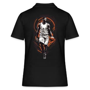 Basketball Dribbling Aesthetic Player Streetwear - Frauen Polo Shirt - Schwarz - Hinten - Ailine (174cm)