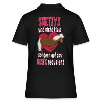 Shetland Pony Shetty - Frauen Polo Shirt - Schwarz - Hinten - Ailine (174cm)