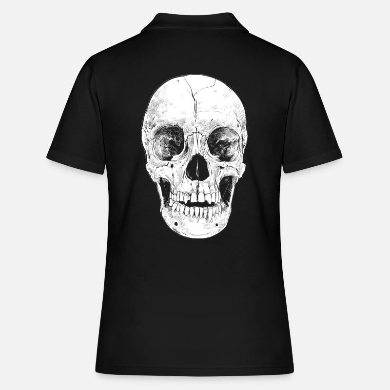 Skull skull grumpy bones head - Women's Polo Shirt - black