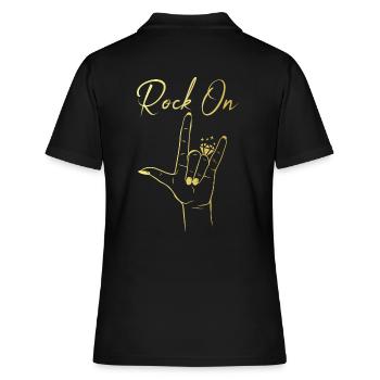 Rock On Bachelorette Party JGA - Frauen Polo Shirt - Schwarz - Hinten - Ailine (174cm)