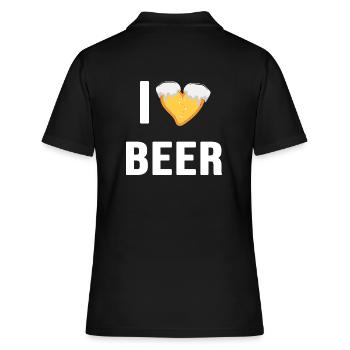 beer beer beer garden toast j’adore la bière - Polo Femme - noir - Dos - Ailine (174cm)