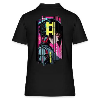 Cyborg Woman symbole futurisque - Polo Femme - noir - Dos - Ailine (174cm)