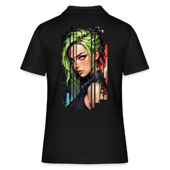 Cyber femme Urban city - Polo Femme - noir - Dos - Ailine (174cm)