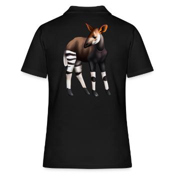 Sweet Okapi - Women's Polo Shirt - black - Back - Ailine (174cm)