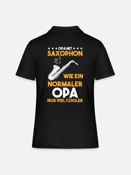 Saxophonist Opa Saxophon Saxophonspieler - Frauen Polo Shirt - Schwarz